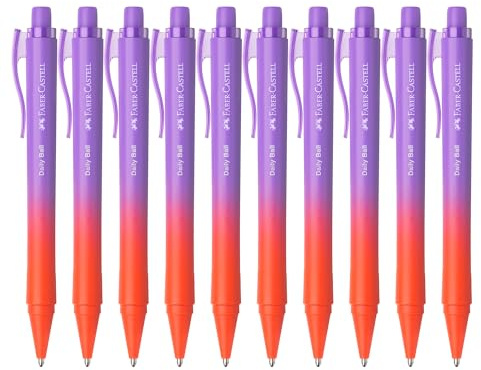 Faber-Castell - Kugelschreiber Daily Ball Punchy Melon, 10 Stück | Ergonomischer Kugelschreiber mit dokumentenechter XB-Mine und weichem Schreibgefühl