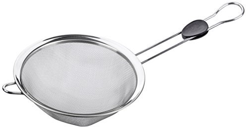 Stanley Rogers Sieb Ø 20 cm, Küchenhelfer mit hochwertigem Edelstahlgriff und Comfort-Griffeinlage, feinmaschiges Küchensieb aus Edelstahl (Farbe: Silber/Schwarz), Menge: 1 Stück