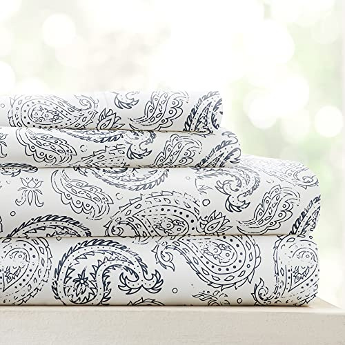 Linen Market 4-teiliges Bettwäsche-Set (marineblaues Blumenmuster) – Schlafen Sie Besser als je zuvor mit diesen ultraweichen und kühlenden Bettlaken für Ihr Bett in voller Größe, Tiefe Tasche für