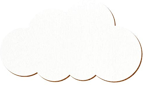 Farbige Holz Wolken V1 - Deko Zuschnitte 40-80cm, Farbe:Weiss, Breite:80cm