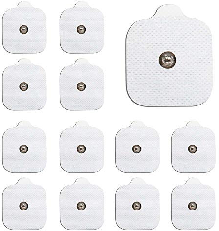 MED-FIT 12 self-Adhesive electrodes with 3.5mm Stud connectors, Sized 5cm x 5cm, Compatible with BEURER, SANITAS, and Most TENS Machines Available on Amazon