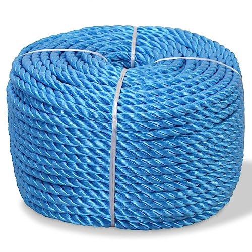 vidaXL Corde Torsadée Polypropylène 14 mm 250 m Bleu Jardin Cordage Cordon
