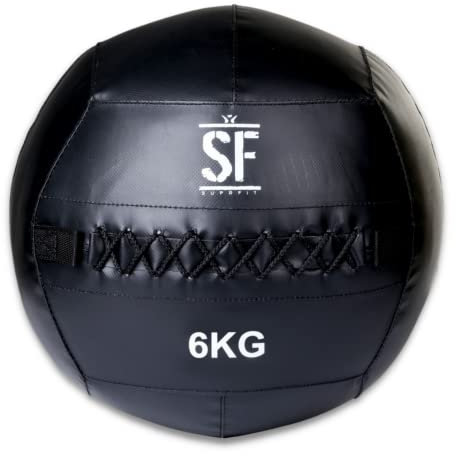 SUPRFIT – Medizinball 6 kg für Cross- & Functional Training – Wall Ball mit weichem Polster & griffiger PVC-Oberfläche – Gewichtsball zum Training von Explosivkraft, Kondition & Koordination