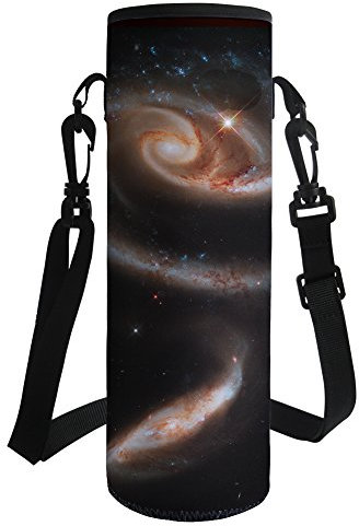 HUGS IDEA Funda aislante de neopreno para botella de agua, correa para el hombro, Galaxy2, L, Deportivo al aire libre