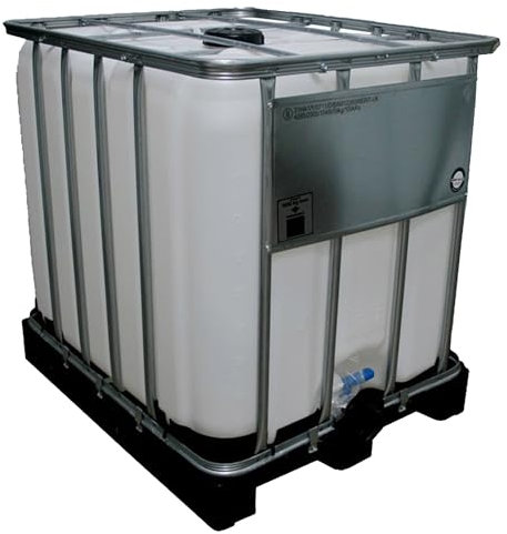 ITP Packaging 1000 litre new IBC tank with top centre opening and bottom discharge for water & chemical storage, UN approved