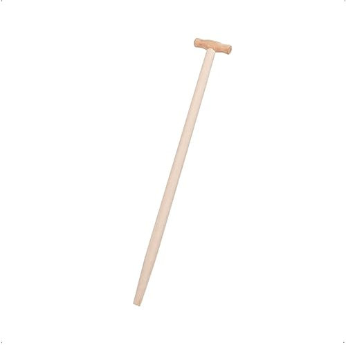 Rekord Spatenstiel aus Buchenholz, mit T-Griff, Länge: 85 cm, gerade Form, passend für alle gängigen Rohrdüllspaten, Holzstiel, Gerätestiel, Spaten-T-Stiel