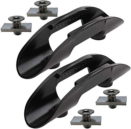 Pmsanzay Kayak Paddle Clip Fishing Net Clip - Pack of 2 - Black Rubber - Fishing Accessory