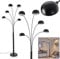 Stehleuchte Nikkala, Bodenlampe aus Metall und Marmor in Schwarz/Weiß, modernes Design, Standlampe 5-flammig, 5 x E14, Leuchtenköpfe sind verstellbar, An- / Ausschalter am Gehäuse, ohne Leuchtmittel