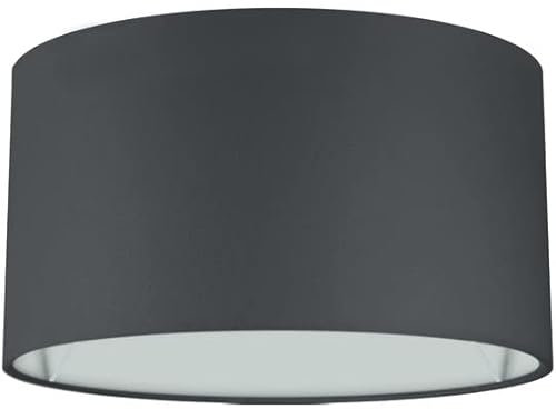 Wogati® Premium Lampenschirm E14/E27 Baumwolle | Schwarz, Ø45cm Höhe 28cm | Für Stehlampe, Hängelampe und Tischlampe