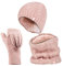 HEAT HOLDERS - Damen Extra Warm Mütze, Handschuhe und Halswärmer Set für Winter mit Fleece Gefüttert (Einheitsgröße, Dusky Rosa)