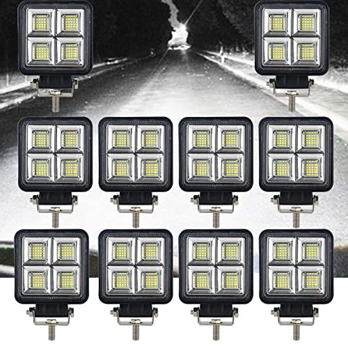 AUTOJARE 192W LED Arbeitsscheinwerfer Traktor 18240LM LED Zusatzscheinwerfer 12 volt 24v Strahler kfz Rückfahrscheinwerfer für Traktor Offroad SUV ATV... (10 Stück)