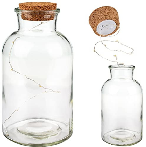 alles-meine.de GmbH Lichter Deko Verschiedene Artikel & Motive frei wählbar LICHT Dekoglas - 8 Stück LED Leer - zum SELBER Befüllen 22 cm - Licht im Einmachglas - Marmela..
