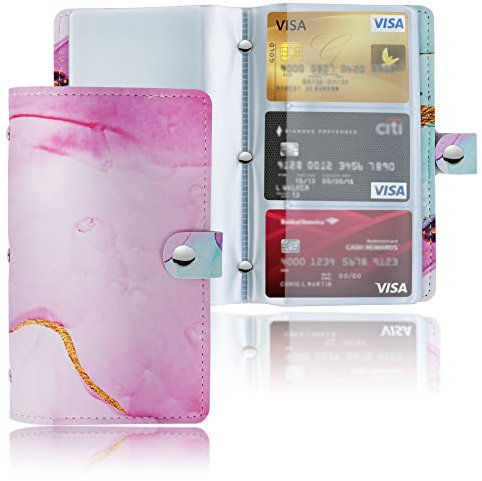 Hennaja Organiseur de cartes de visite, porte-cartes de visite, classeur en cuir synthétique pour homme et femme, capacité jusqu'à 192 cartes (1-Splash Ink1)