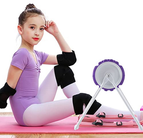 Violetter Tanz-Stretching-Equipment-Halter, Freistehender Bauch-/Taillen-/Arm-/Bein-Trainingsständer Mit Massagerolle, rutschfest Und Höhenverstellbar