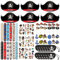 HOWAF Piraten Kindergeburtstag Piraten Mitgebsel Piratenparty, Piratenhut Piraten Augenklappe Kinder Piraten Schnapparmbänder Schlüsselanhänger Ringe Piraten Tattoo Kinder Junge Mädchen Piraten Deko