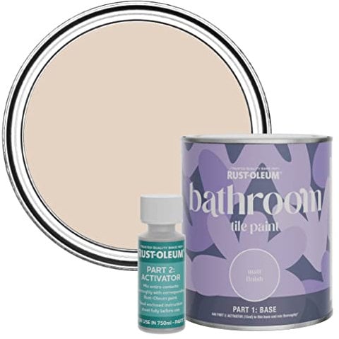 Rust-Oleum Pink Water-Resistant Bathroom Tile Paint in Matt Finish - Homespun 750ml