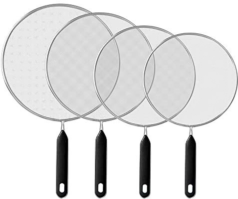 4pcs Splatter Screen for Frying Pan, Splatter Guard, Splash Cover 29, 25, 21,19 cm, Splatter Guard Mesh Grease Guard Shield