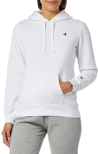 Champion Legacy Legacy Basics W - Light Powerblend Fleece Felpa con Cappuccio, Bianco, Donna FW23