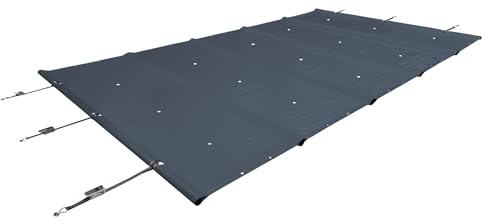 ANKO PLANEN Rechteckige Poolplane Rollschutz 680g/m² - für Sommer & Winter - Poolabdeckung rechteckig - wasserdicht & UV-beständig - anthrazit RAL7016-4,5m x 9,5m