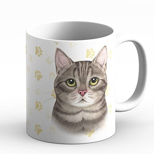 power gift Cat B – Taza de café o para Le The. Tazas Con Patrón De Perro Y Gatos. Tu animal prehere: perfecto para los amantes de los animales. Taza de cerámica.