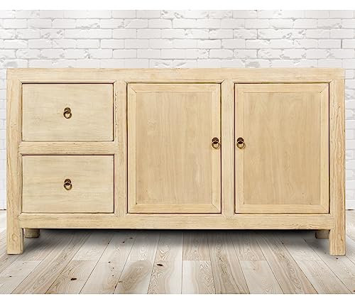 trends4cents PureHaven Kommode 154x41x85 cm im Vintage Style aus Vollholz handgefertigt stilvolles Design Kieferholz standsicher und stabil