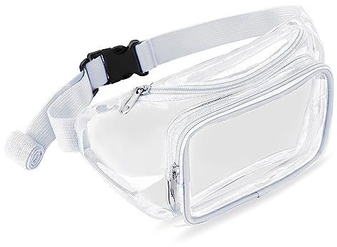 Altsuceser Transparente Gürteltasche, wasserdicht, mit verstellbarem Gürtel für Sport, Festival, Spiele, Reisen und Konzerte, weiß, Einheitsgröße