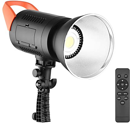 Camnoon 150 W LED-Videoleuchte 5600 K Studioleuchten Dauerlicht mit Bowens-Halterung, Reflektor, Lampenabdeckung und Fernbedienung für Produktporträts, Live-Streaming, Photography