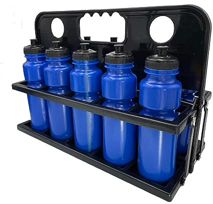 RHINOS sports Trinkflaschen 10er Set 750 ml mit Halter | blau