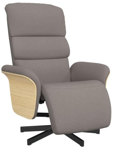 vidaXL Relaxsessel, Drehbar Sessel mit Liegefunktion, Fernsehsessel Verstellbare Rückenlehne Fußteil, Liegesessel Ruhesessel Polstersessel, Taupe Stoff