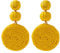 QKEPCY Pendientes de Ratán para Mujer Niñas Bohemios Vintage Pendientes de Borla de Ratán Trenzado Pendientes Retro Geométricos Pendientes para Viajes Playa (Amarillo)