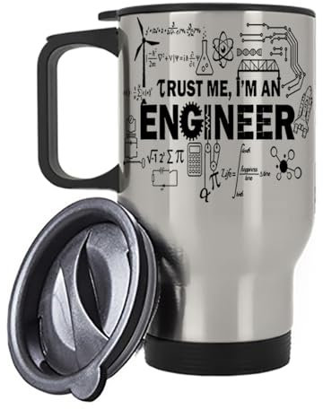 Giftme Trust Me I am an Engineer, Insulated Travel Mug, Tea, Coffee Mug. (Silver)