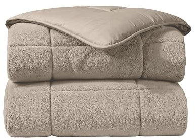 Zelesta Teddybed Bettdecke 155x220 4 Jahreszeiten - Teddy Bettwäsche winterdecke und Sommer-Bettdecke warm Duvet - Waschbare bettdecke ohne Bezug - Anti-Allergene Steppdecke - Fluffy