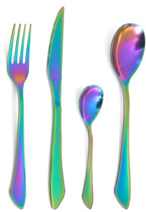 Amefa PHOENIX Besteckset 24-teilig, modernes Design, hochglanzpolierter Edelstahl, Essbesteck spülmaschinenfest, breiter Messergriff, Tafelbesteck, 6 Menümesser, Menülöffel, Menügabeln, Kaffeelöffel