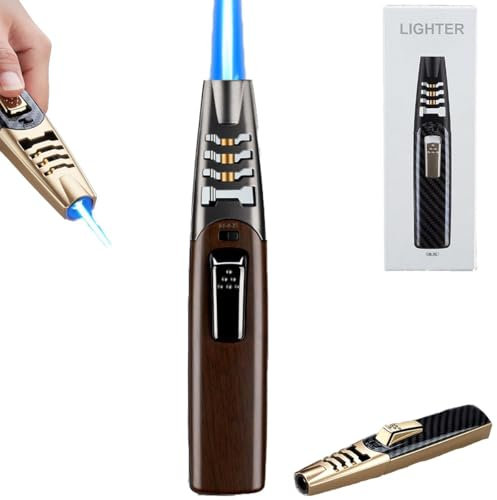 XIASUHI Fire Blaze Lighter, Fireblaze Butane Lighter, Fire Blaze Lighter Electric, Bright Blaze Torch Lighter, Powerful Adjustable Flame Dual-Arc Torch Lighter, Lighters for Outdoor Use(T5)