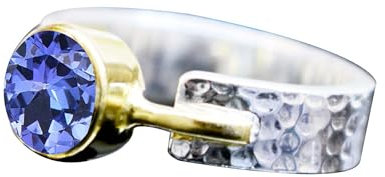 Gems Vibes Tansanit-Edelsteinring, 925er-Sterlingsilber, handgefertigt, zweifarbig, Goldring, bestes Geschenk für Frauen, Tansanit-Edelsteinring, Geburtstags-, Weihnachtsgeschenk, Schmuck