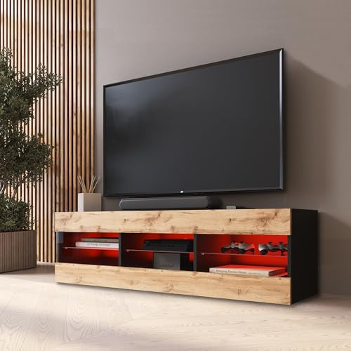 Komodee TV Schrank Tivoli A2 Wotan/Schwarz 140x40,5x35,5 cm