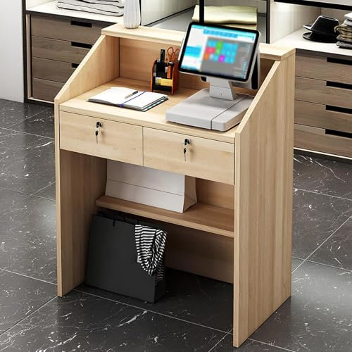 AAADRESSES Empfangstresen Mit Tresen, Moderner Empfangstresen Empfangstisch, Mit KabeldurchfüHrung, Verkaufstresen, FüR Kasse, Lobby, SchöNheitssalon, Homeoffice Schreibtisch,01,60cm