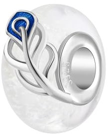 Neckarperle Pandora Charms– Charms Anhänger für Pandora Bracelets, Charm Bracelets und Silver Jewelry. Perfekte Perlen für Armbänder zum Selbermachen, Charm Rings for Women (weiß)