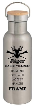 Personalisierte Jäger-Geschenkbox mit Thermosflasche 750 ml, Tasse 330 ml, Edelstahl, Franz (Thermoskanne 750ml)