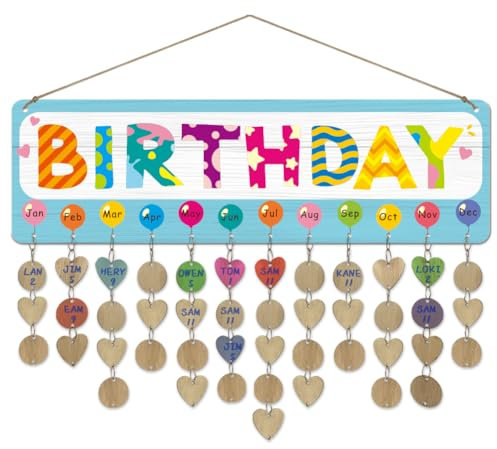 arricraft Holz Kalender Mit Bunten Geburtstagserinnerungen Für Familie Und Freunde Days To Remember Holzkalender Schild Plakette DIY Geburtstagskalender Für Geburtstagsparty Dekoration