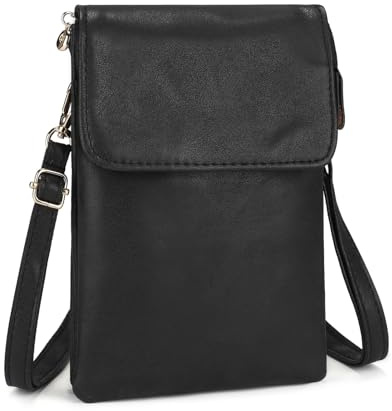 BAIGIO Kleine Handy Umhängetasche Damen Handytasche mit Geldbörse zum Umhängen PU Leder Tasche mit Verstellbarem & Abnehmbarem Schultergurt