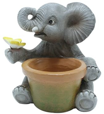 ESTCNK Kunstvolle Elefanten-Pflanztöpfe, dekorative Blumentöpfe, Kunstharz-Pflanzgefäß für Wohnzimmer und Büro, Sukkulenten, Gartenarbeit