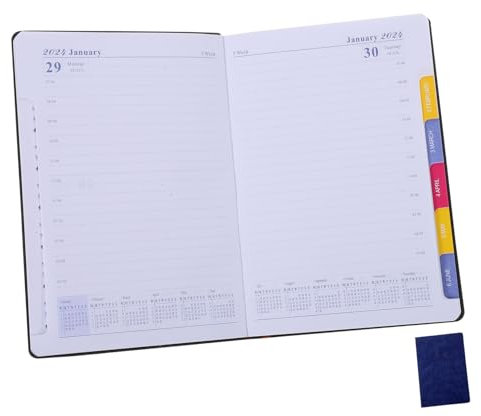 LALAFINA Agendabuch 2024 Planer Agenda-Notizbuch Planke Stand Zeitplan Büro dating kalender Terminkalender Notizbuch jährlich Notizbücher Agenda Notizblock Jahresplan Notizblock Papier Blue