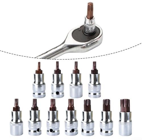 Jeu d'embouts de tournevis Torx avec tailles T20 à T70 pour douilles 1/2, pour divers projets et tâches de vis Torx (T50)