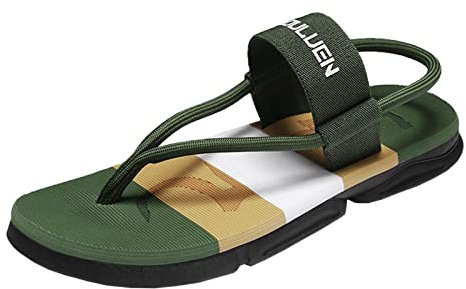 Dasongff Sandales Homme Orthopédiques et Nu-pieds de Plage et Claquettes de Piscine Homme Flip Flop Douche Boucle Réglable Antidérapante Caoutchouc Cuir Chaussures Confort Chic