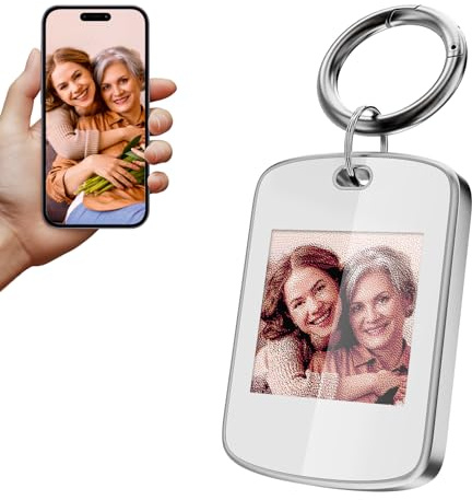 GUOMIS Schlüsselanhänger mit foto,Foto schlüsselanhänger,Eink display,Fotogeschenke personalisiert,Geeignet als Geschenk für Freunde, Paare und Jubiläen,personalisiertes geschenk