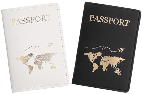 SSHUIKKAI 2 Stücke Reisepasshüllen, Reisepass Organizer, Passport Cover, Reisepass Tasche, Passport Holder, für Reisedokumente, Ausweistasche Reise Dokumente, Kreditkarten Schutzhülle