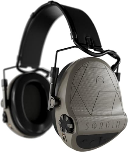 Sordin T2 Cuffie antirumore - Protezione acustica conforme alle norme militari con archetto in pelle - attiva ed elettronica