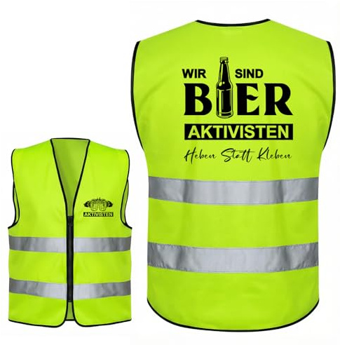 Bieraktivisten Kostüm Warnweste Bieraktivist Sicherheitsweste Bier Weste Outfit für Karneval JGA Bierpartys Oktoberfest Mallorca Party