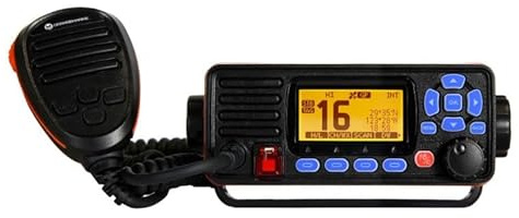 VHF Fijo Orangemarine WP250 - Radio VHF Marina 1/25W, IPX7, DSC (ASN), GPS externo, IP-resistente, doble espera